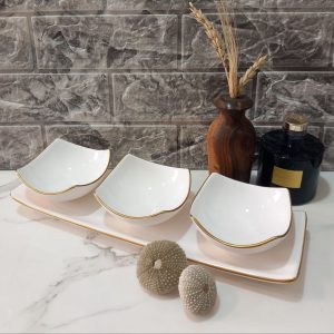 اردوخوری 4پارچه رویال خط طلا سرامیکی
