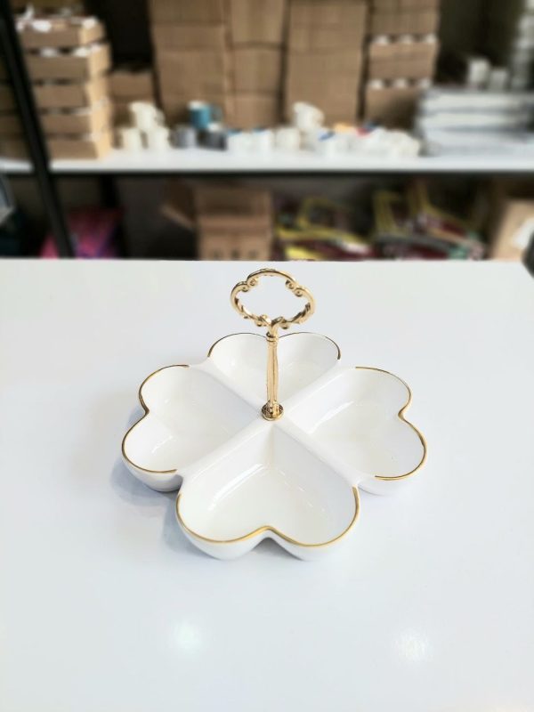 اردوخوری 4خانه قلبی لب طلای کوچک