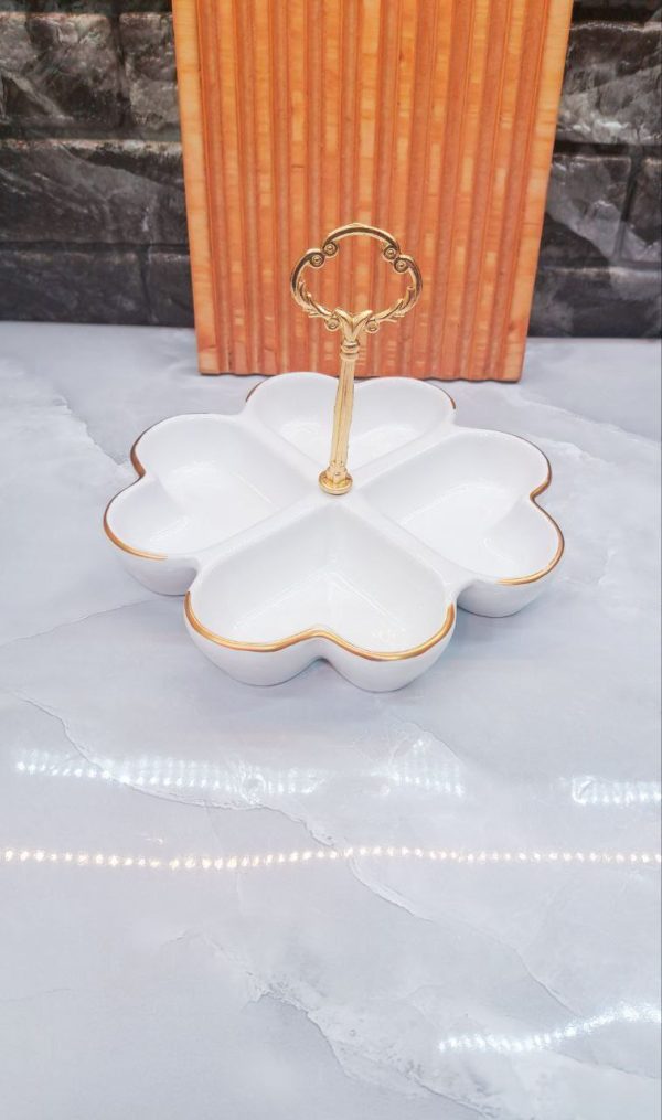 اردوخوری 4خانه قلبی لب طلای کوچک
