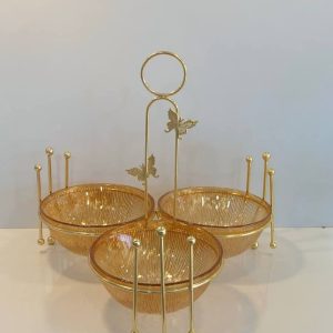 اردوخوری 3 خانه شیشه ای پایه فلزی