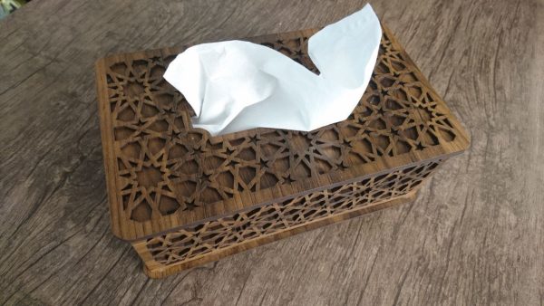 جا دستمال کاغذی چوبی طرح اسلیم