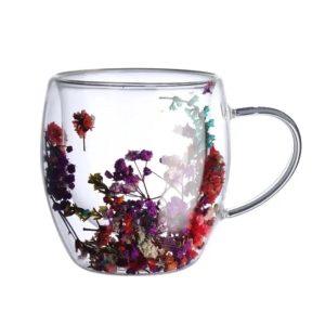 ماگ پیرکس دوجداره گلدار